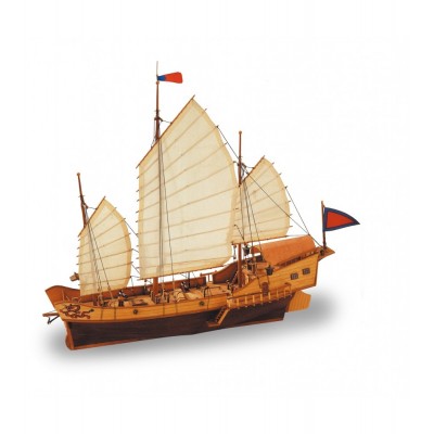 CHINESE JUNK RED DRAGON ( LENGTH : 48 CM ) - 1/60 SCALE - ARTESANIA